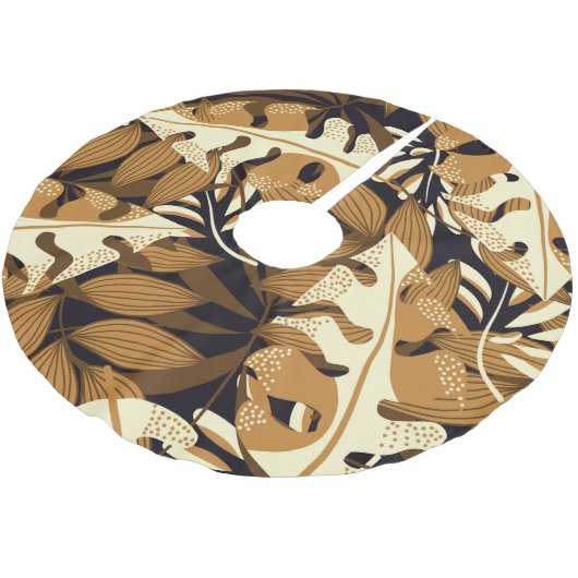 Jupon De Sapin En Polyester Brossé Bright Tropical Feuilles Dark Motif (Angle)