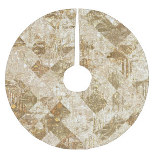 Jupon De Sapin En Polyester Brossé Brillance en mosaïque dorée