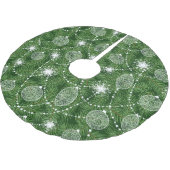 Jupon De Sapin En Polyester Brossé Brindilles Et Ornements De Pins (Angle)