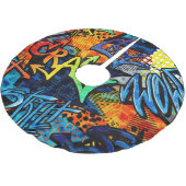 Jupon De Sapin En Polyester Brossé Briques de graffitis : Abstrait urbain (Angle)