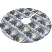 Jupon De Sapin En Polyester Brossé Brittany Spaniel Laissez Neige Noël (Angle)