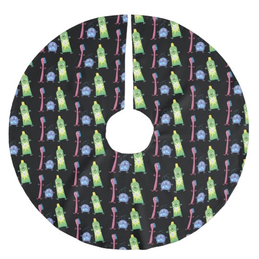 Jupon De Sapin En Polyester Brossé Brosse à dents mignonne dentifrice dentaire soie d (Devant)