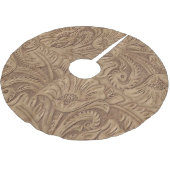 Jupon De Sapin En Polyester Brossé Brun en cuir usiné par Faux occidental (Angle)