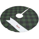 Jupon De Sapin En Polyester Brossé Buffalo check Celtic Green and Black Squares Plaid (Angle)