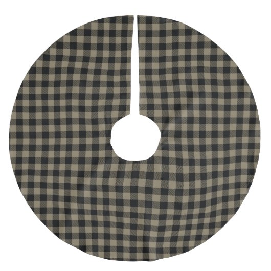 Jupon De Sapin En Polyester Brossé Buffle moderne simple noir beige Plaid (Devant)