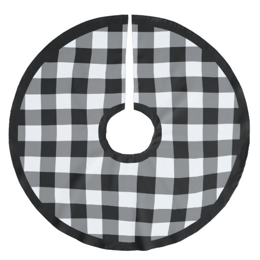 Jupon De Sapin En Polyester Brossé Buffle Noir Et Blanc Rustique Plaid (Devant)
