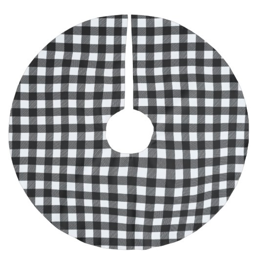 Jupon De Sapin En Polyester Brossé Buffle noir et blanc rustique plaqué (Devant)