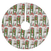 Jupon De Sapin En Polyester Brossé Bull Terrier Chien Noël (Devant)