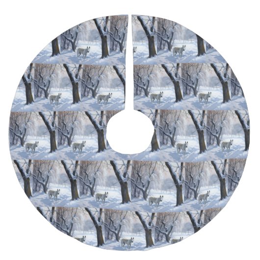 Jupon De Sapin En Polyester Brossé Bull Terrier Laisser neiger Noël (Devant)