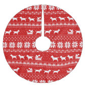 Jupon De Sapin En Polyester Brossé Bull Terriers Chiens de Noël Sleigh Ride Holiday (Devant)