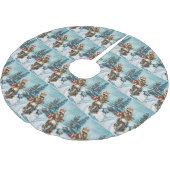 Jupon De Sapin En Polyester Brossé Bulldog équitation moto Noël (Angle)