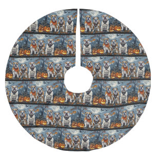 Jupon De Sapin En Polyester Brossé Bulldog Halloween Épouvantable