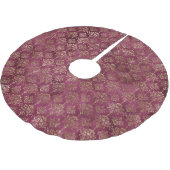 Jupon De Sapin En Polyester Brossé Burgundy Red Gold Damask (Angle)