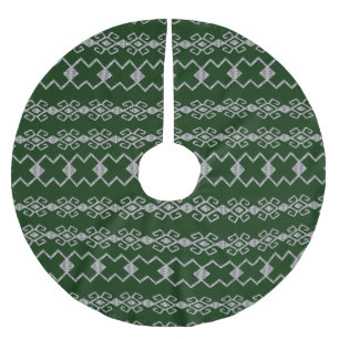 Jupon De Sapin En Polyester Brossé Byzance Vert & Argent
