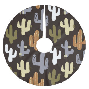 Jupon De Sapin En Polyester Brossé Cactus scandinaves, arrière - plan vintage sans so