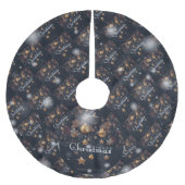 Jupon De Sapin En Polyester Brossé Cadeau élégant de Noël (Devant)