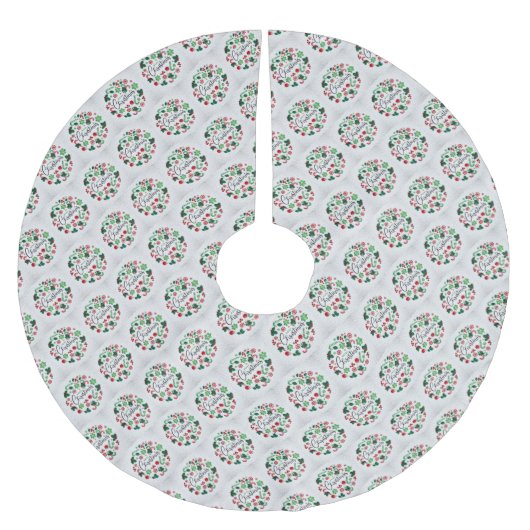 Jupon De Sapin En Polyester Brossé Cadeau élégant de Noël (Devant)