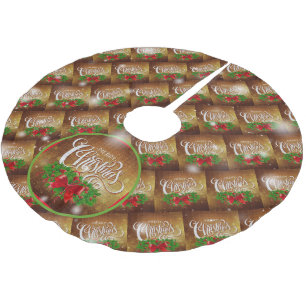 Jupon De Sapin En Polyester Brossé Cadeau élégant de Noël