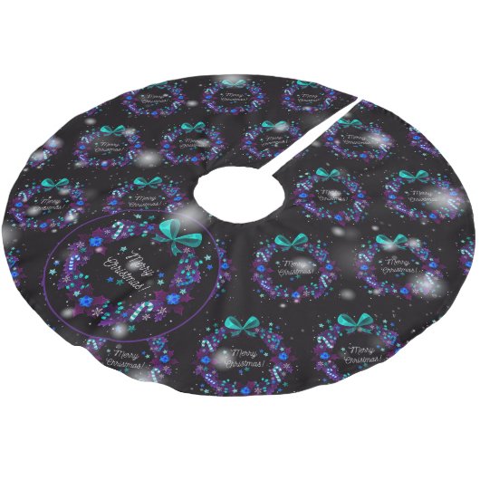 Jupon De Sapin En Polyester Brossé Cadeau élégant de Noël (Angle)