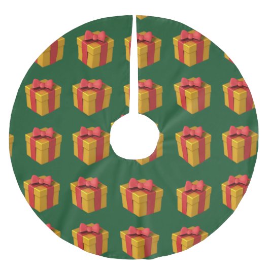 Jupon De Sapin En Polyester Brossé Cadeaux (Devant)