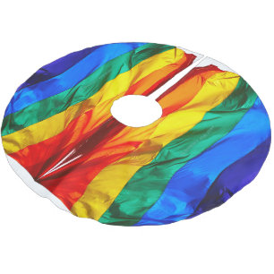 Jupon De Sapin En Polyester Brossé Cadeaux de drapeau de fierté gay Wave artistique d