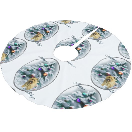 Jupon De Sapin En Polyester Brossé Cairn Terrier Christmas (Angle)