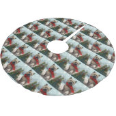 Jupon De Sapin En Polyester Brossé Cairn Terrier Dog dans Noël de neige (Angle)