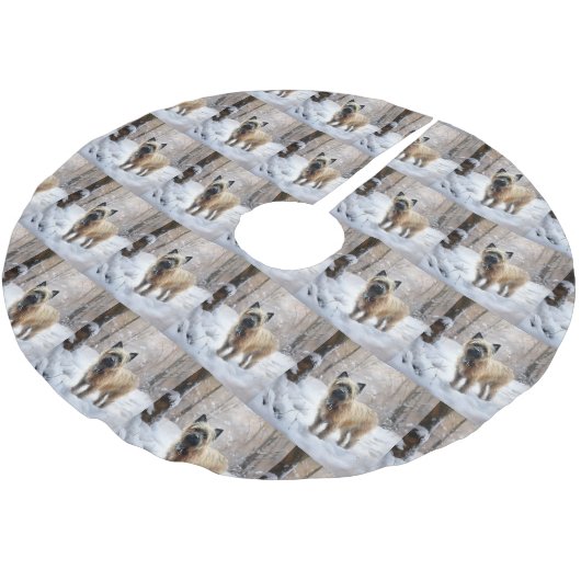 Jupon De Sapin En Polyester Brossé Cairn Terrier Qu'Il Neige Noël (Angle)