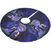 Jupon De Sapin En Polyester Brossé Calembour heureux de loup de Howlidays de Noël (Angle)