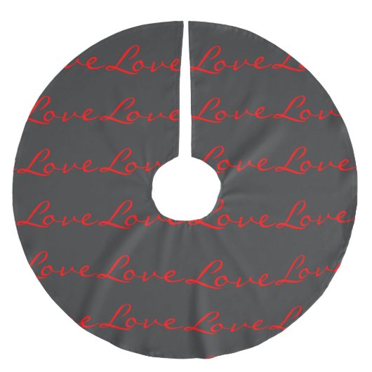 Jupon De Sapin En Polyester Brossé Calligraphie tendance gris rouge mariage amour (Devant)