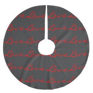 Jupon De Sapin En Polyester Brossé Calligraphie tendance grise rouge amour mariage