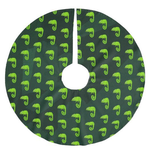 Jupon De Sapin En Polyester Brossé Caméléon vert mignon (Devant)