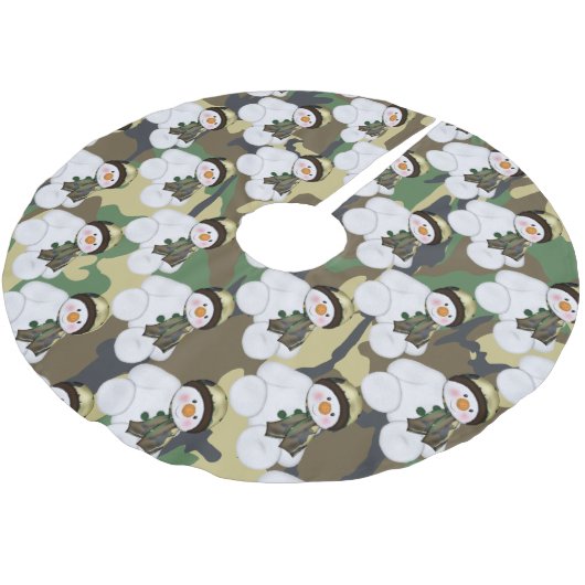 Jupon De Sapin En Polyester Brossé Camion militaire Noël Snowman (Angle)