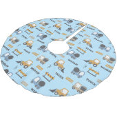 Jupon De Sapin En Polyester Brossé Camions de construction Motif bleu (Angle)