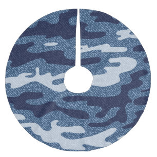 Jupon De Sapin En Polyester Brossé Camouflage tacheté Denim Jeans Motif