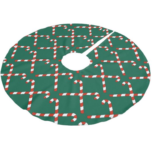 Jupon De Sapin En Polyester Brossé Candy Canes Crossed (Angle)
