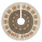 Jupon De Sapin En Polyester Brossé Candy Sprinled Gingerbread Train de Noël (Devant)