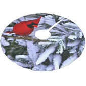 Jupon De Sapin En Polyester Brossé Cardinal rouge d'hiver (Angle)