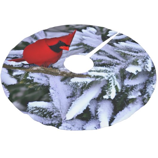 Jupon De Sapin En Polyester Brossé Cardinal rouge d'hiver (Angle)
