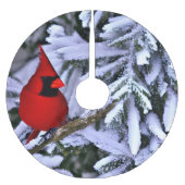 Jupon De Sapin En Polyester Brossé Cardinal rouge d'hiver (Devant)