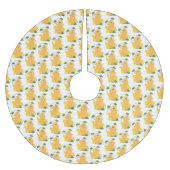 Jupon De Sapin En Polyester Brossé Caricature citrouille gourde en beuret joyeux (Devant)