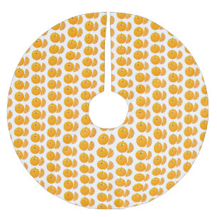 Jupon De Sapin En Polyester Brossé Caricature d'agrumes d'orange