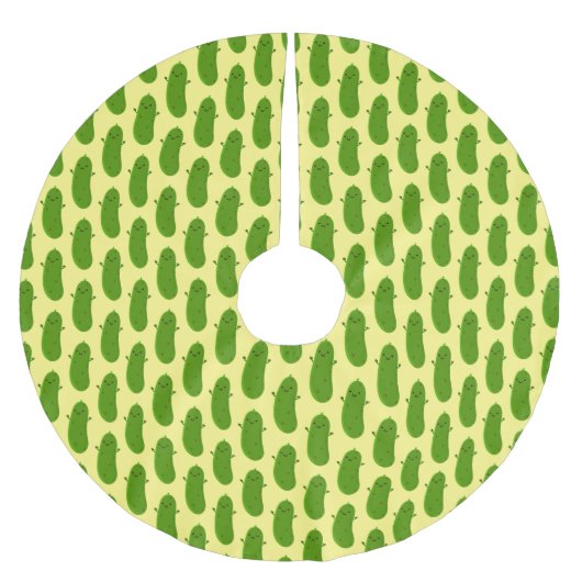 Jupon De Sapin En Polyester Brossé Caricature de cornichon joyeux (Devant)