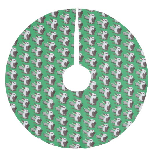Jupon De Sapin En Polyester Brossé Caricature de kookaburra drôle et drôle (Devant)