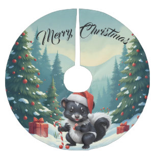 Jupon De Sapin En Polyester Brossé Caricature de la peau de Noël mignon
