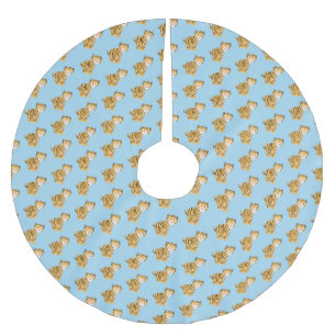 Jupon De Sapin En Polyester Brossé Caricature de petit tigre joyeux