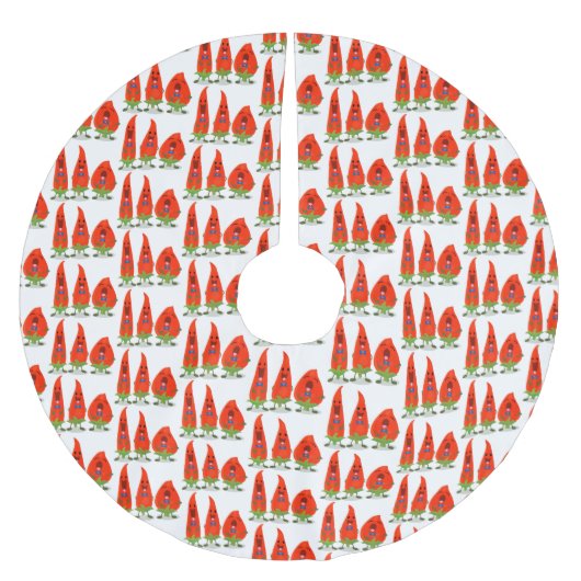 Jupon De Sapin En Polyester Brossé Caricature de piments chantants mignons (Devant)