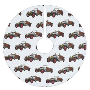 Jupon De Sapin En Polyester Brossé Caricature de voiture classique 1920