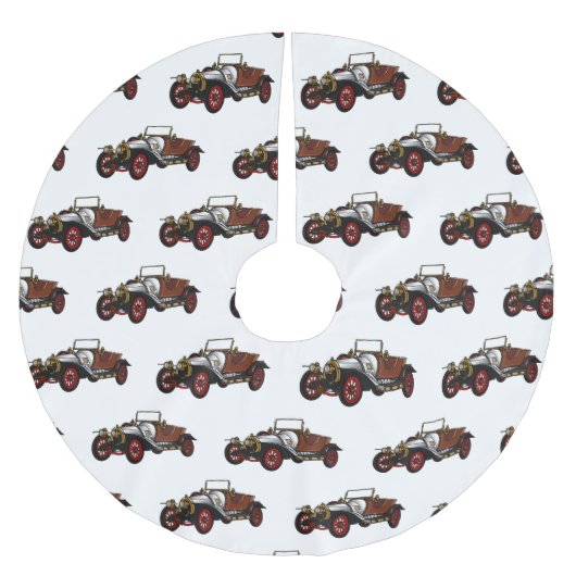 Jupon De Sapin En Polyester Brossé Caricature de voiture classique 1920 (Devant)