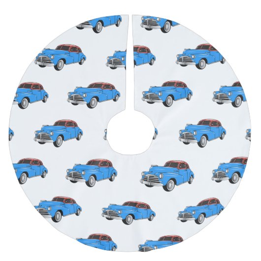 Jupon De Sapin En Polyester Brossé Caricature de voiture classique 1948 (Devant)